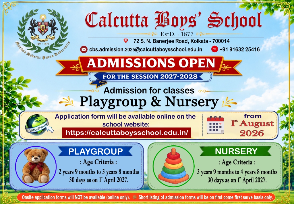 Admissions Open 2027-2028 Notice